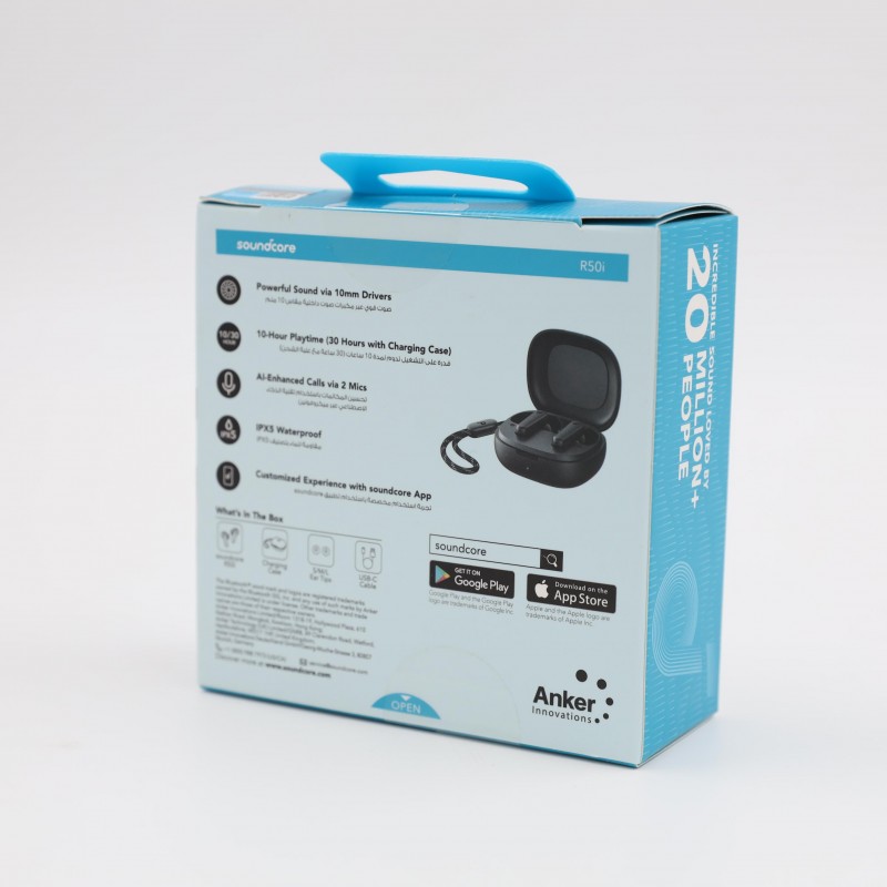Anker R50i Box سماعات TWS ANKER SOUNDCORE R50Iلون اسود - Mart Online Shop