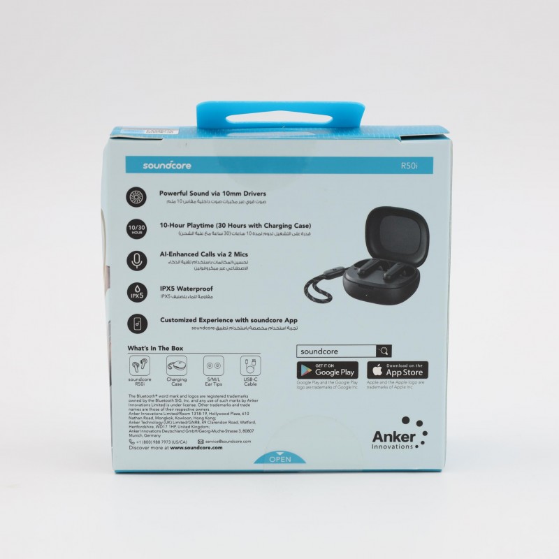 Anker R50i Box سماعات TWS ANKER SOUNDCORE R50Iلون اسود - Mart Online Shop