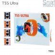 ساعة T55 ULTRA الذكية بشاشة لمس كاملة، وحجم شاشة 1.96 انش، مع إصدار بلوتوث 4.0، تعمل بنظامي اندرويد و iOS