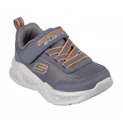 حذاء سكيتشرز ميتور لايت للأطفال لون رمادي ونعل أبيض - Skechers Kid's Meteor - Lights Shoes