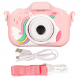 كاميرا أطفال بتصميم يونيكورن لون زهري