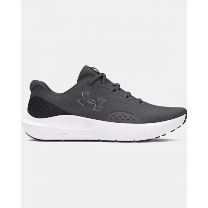 Under Under Men's UA Surge 4 Running Shoes- حذاء اندر ارمور سيرج 4 للرجال لون رمادي ونعل أبيض