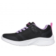 Skechers Girls' Microspec Max - Racer Gal Shoes - حذاء سكيتشرز ميكروسبيس ماكس للأطفال البنات لون أسود ونعل أبيض