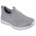 Skechers Women's Active Graceful - Good Vibe Shoes - حذاء سكيتشرز أكتيف جريسفول- جود فايب للنساء لون رمادي ونعل أبيض