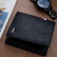 محفظة جلد للرجال لون أسود
