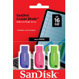 طقم فلاشات 3 قطع من سان ديسك SanDisk بثلاث ألوان سعة 16 جيجا