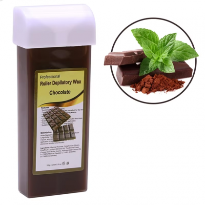 شمع واكس سخان لازالة الشعر (الشوكولاته) حجم 100 غم -PROFESSIONAL Roller Depilatory Wax (Chocolate) 100 G