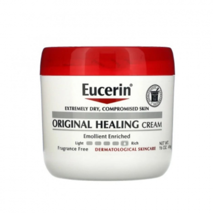 كريم علاجي للبشرة الجافة اورجينال هيلينج من يوسيرين حجم 454 غم -Original Healing Fragrance Free Cream By Eucerin 454 g