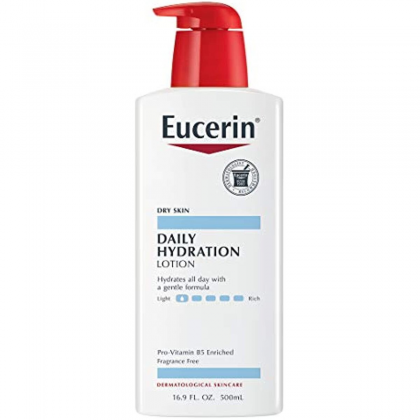 لوشن الترطيب اليومي للبشرة الجافة من يوسيرين حجم 500 مل -Daily Moisturizing Lotion Fragrance Free By Eucerin 500 ML