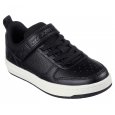 Skechers Kid's Smooth Street Shoes - حذاء سكيتشرز سموث ستريت للأطفال لون أسود ونعل أبيض