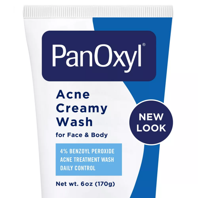 غسول كريمي لحب الشباب بنزويل بيروكسيد 4٪ من بانوكسيل حجم 170 غم -PanOxyl Acne Creamy Wash Daily Control Face & Body 4% Benzoyl Peroxide All Sk By PanOxyl 170g