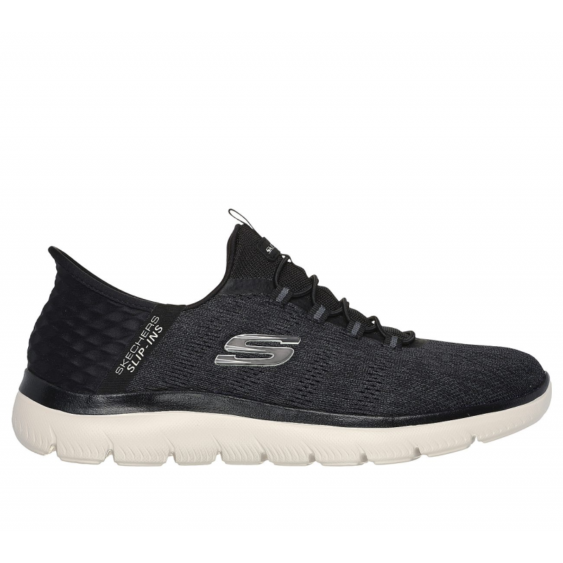 Skechers Men's Slip-ins: Summits - Key Pace Shoes - حذاء سكيتشرز سليب انس: سميتس - كيه بيس للرجال لون أسود ونعل أبيض