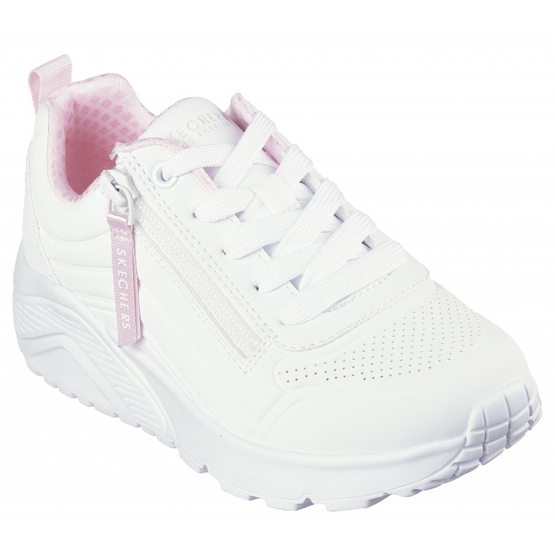 Skechers Kids Gril Uno Lite - Easy Zip Shoes - حذاء سكيتشرز أونو لايت- ايزي زيب للأطفال لون أبيض