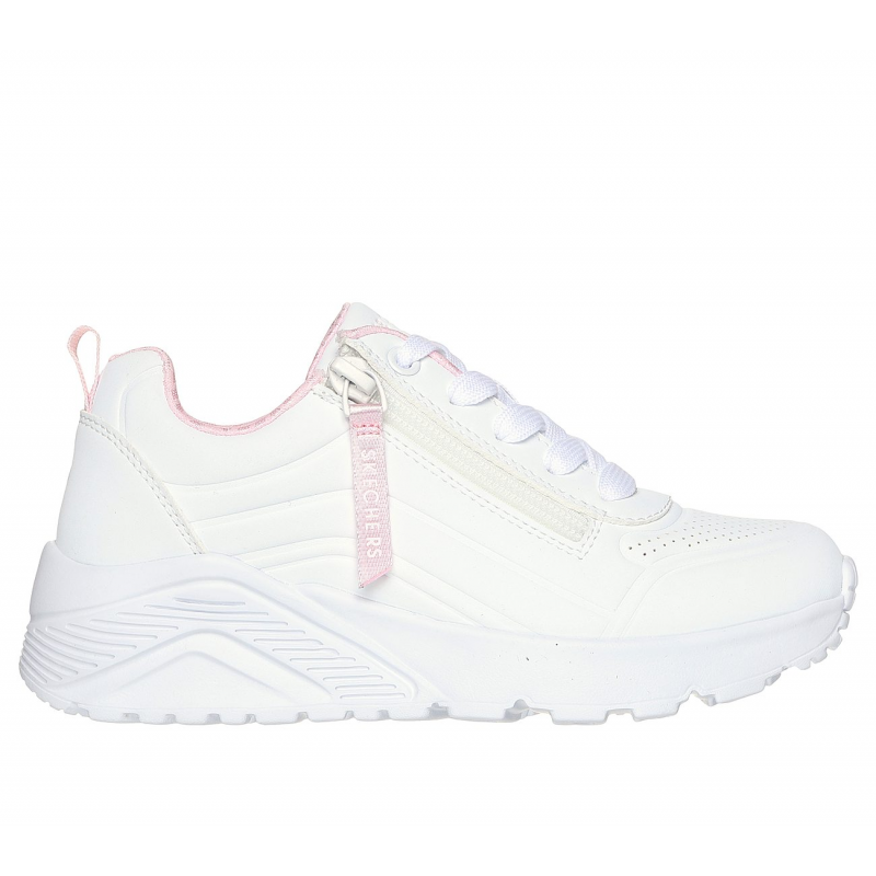 Skechers Kids Gril Uno Lite - Easy Zip Shoes - حذاء سكيتشرز أونو لايت- ايزي زيب للأطفال لون أبيض