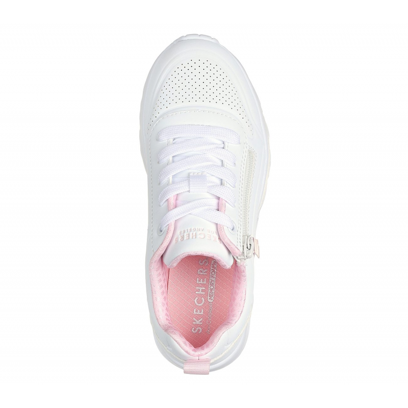 Skechers Kids Gril Uno Lite - Easy Zip Shoes - حذاء سكيتشرز أونو لايت- ايزي زيب للأطفال لون أبيض
