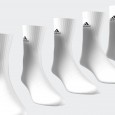 adidas Unisex' Cushioned Sportswear Crew (6 Pairs) Socks - جوارب اديداس كوشيند كرو (6 أزواج) للجنسين لون أبيض