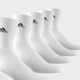 adidas Unisex' Cushioned Sportswear Crew (6 Pairs) Socks - جوارب اديداس كوشيند كرو (6 أزواج) للجنسين لون أبيض