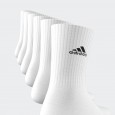 adidas Unisex' Cushioned Sportswear Crew (6 Pairs) Socks - جوارب اديداس كوشيند كرو (6 أزواج) للجنسين لون أبيض