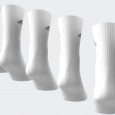 adidas Unisex' Cushioned Sportswear Crew (6 Pairs) Socks - جوارب اديداس كوشيند كرو (6 أزواج) للجنسين لون أبيض