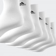 adidas Unisex' Cushioned Sportswear Crew (6 Pairs) Socks - جوارب اديداس كوشيند كرو (6 أزواج) للجنسين لون أبيض
