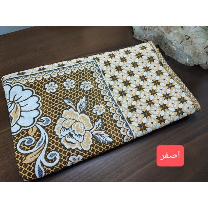 شرشف مصري قطن 100%  مقاس 160*200 سم لون أصفر