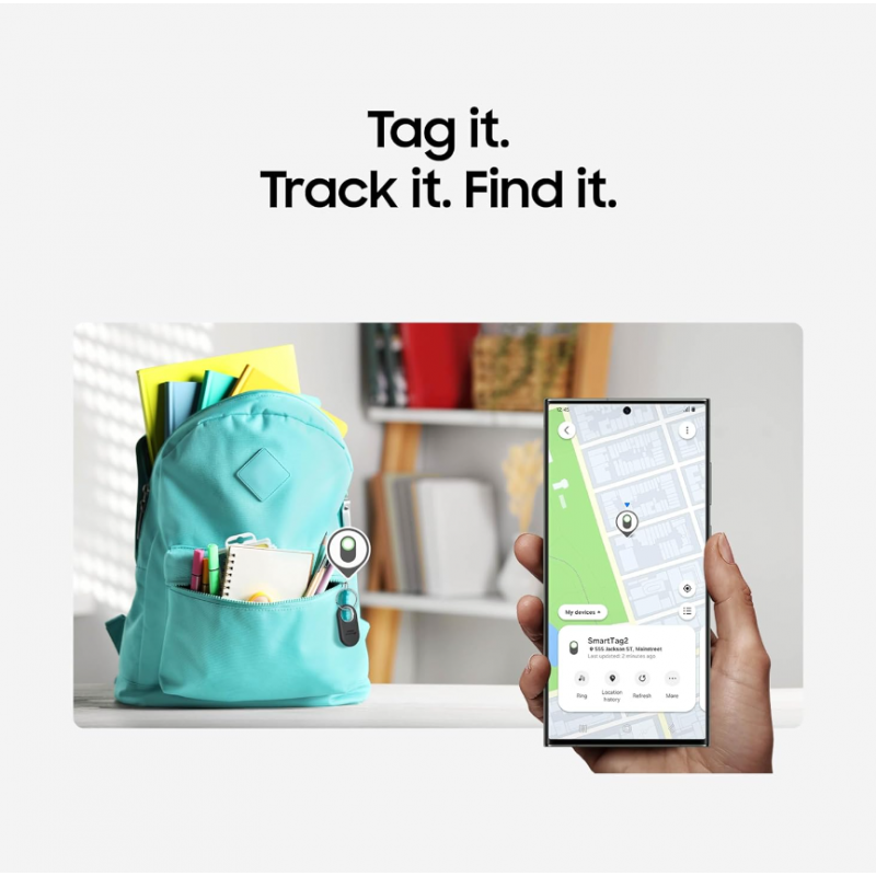Samsung Galaxy SmartTag2 White-جهاز تتبع جالكسي سمارت تاج 2 من سامسونج لون أبيض