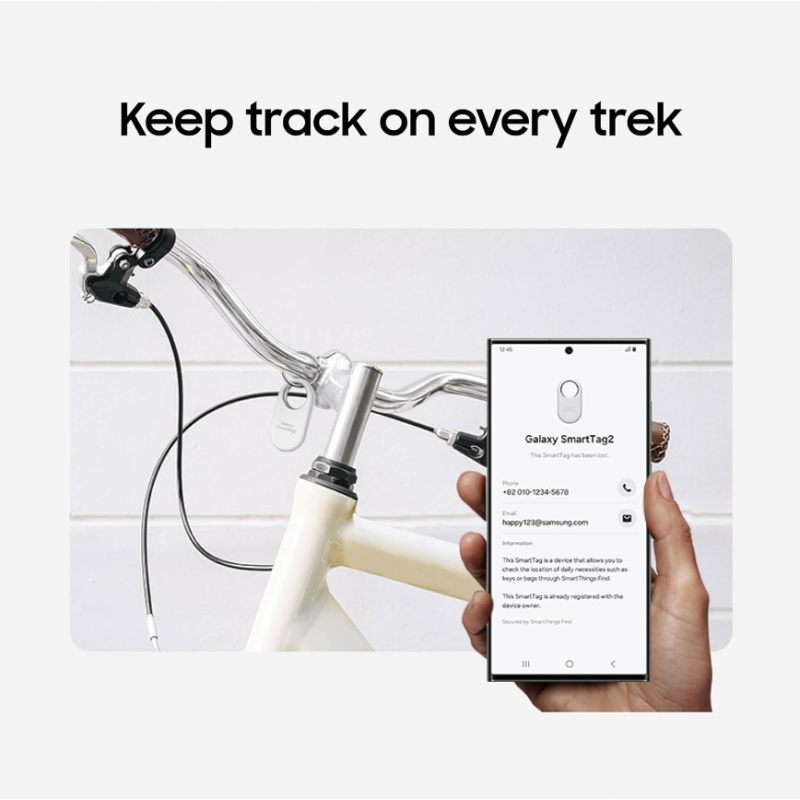 Samsung Galaxy SmartTag2 White-جهاز تتبع جالكسي سمارت تاج 2 من سامسونج لون أبيض