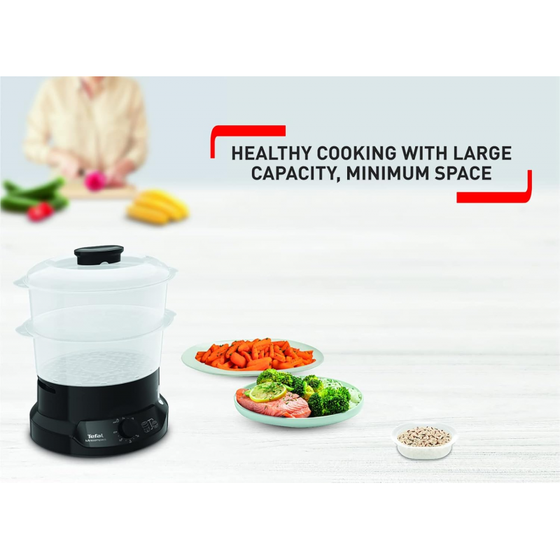 طباخ بخار ميني كومباكت من تيفال، سعة 800 واط - Tefal Minicompact Steamer (BPA Free) VC1398