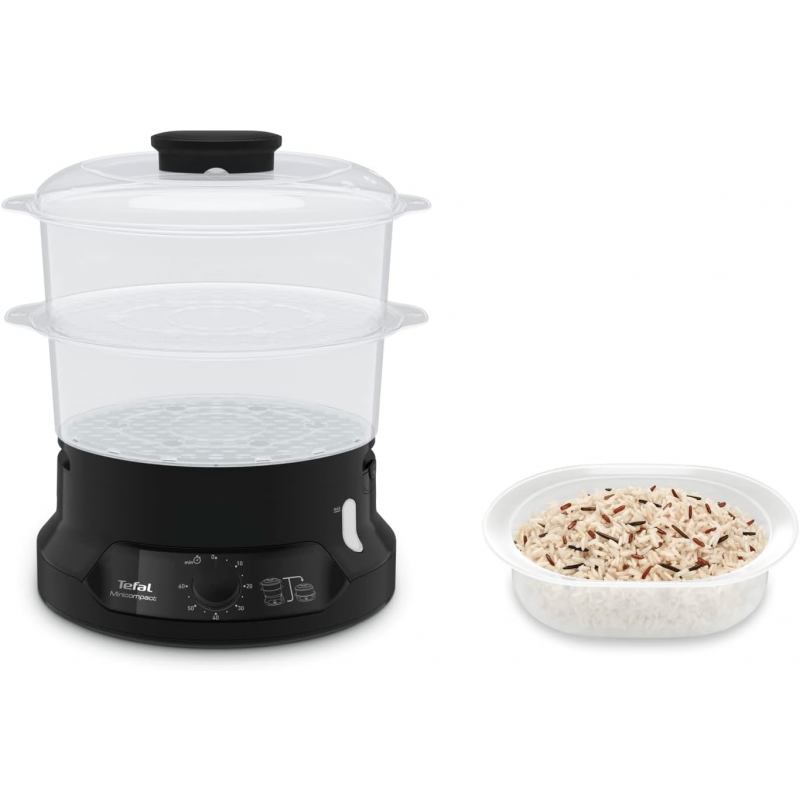 طباخ بخار ميني كومباكت من تيفال، سعة 800 واط - Tefal Minicompact Steamer (BPA Free) VC1398