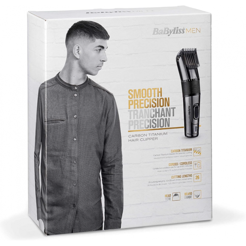 Babyliss Hair clipper Smooth Precision E978E-ماكنة حلاقة شحن رجالية من بيبي ليس-
