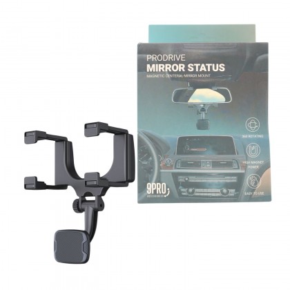 9PRO ProDrive Mirror Status-حماله هاتف مع الرأس مغناطيسي يتم تثبيتها في المرآه الامامية