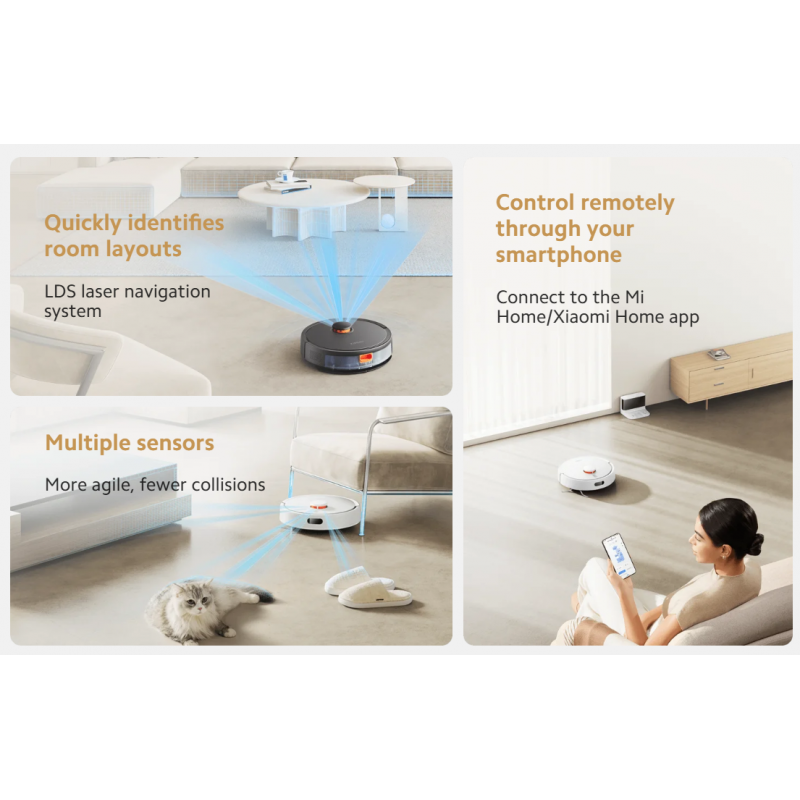 مكنسة ريبورت اس 20 تعمل بالشحن من شاومي لون اسود-Xiaomi Robot Vacuum S20 -Black