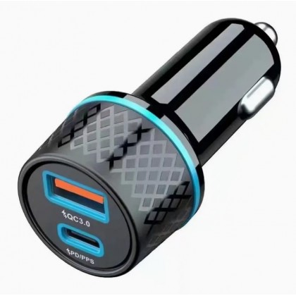 شاحن سيارة سريع مدخل تايب سي ومدخل يو اس بي 38 واط