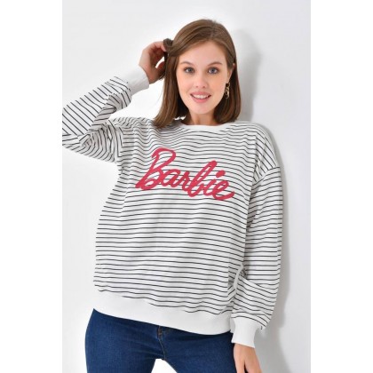 بلوزة خريفية مخططة لون أسود