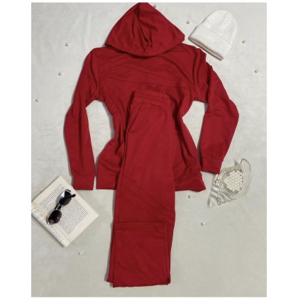 طقم سبور خريفي سادة لون أحمر