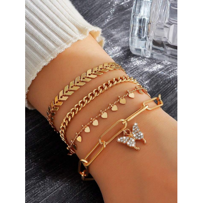 مجموعة اساور لون ذهبي