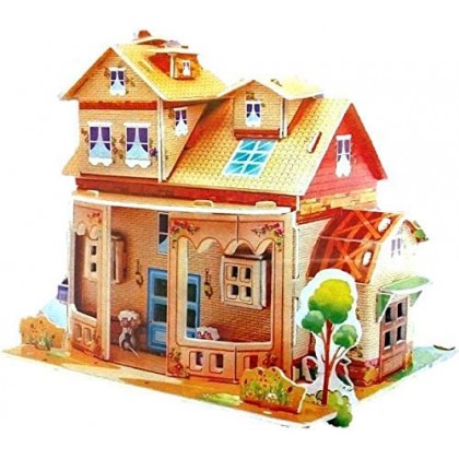 لعبة أحجية كرتون ثلاثية الأبعاد من JB DIY Toy من 4 طبقات بتصميم بيت