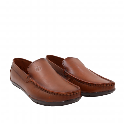 حذاء جلد طبيعي كاجوال للرجال لون عسلي