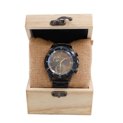 ساعة معدنية خلفية بيج Aaimow للرجال لون أسود