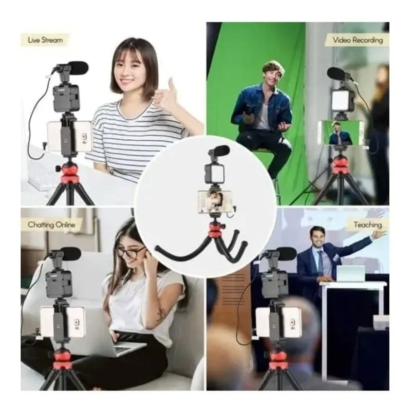 ستاند هاتف للتصوير مع مايكRed Ring Selfie light Kits 
