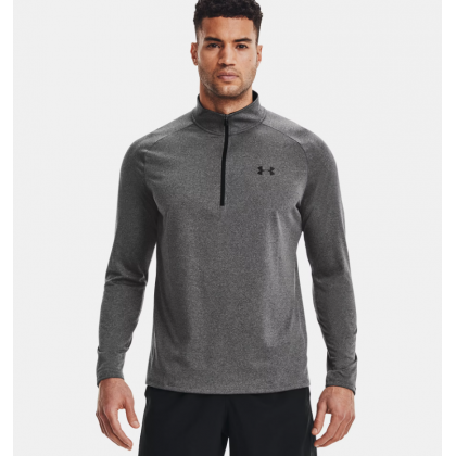 Under Armour Men's Tech™ ½ Zip Long Sleeve تيشيرت اندر ارمور بأكمام طويلة للرجال لون رمادي