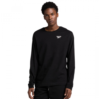Reebok Mens' Identity Small Logo Long Sleeve Tee Black