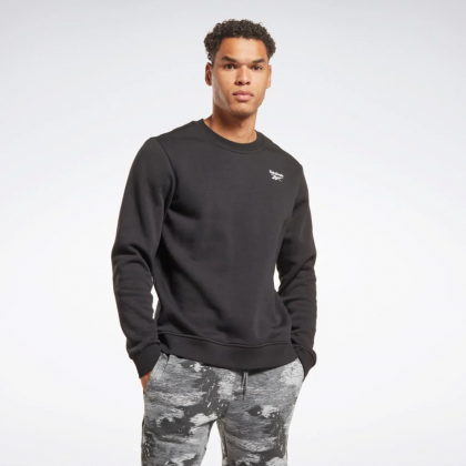 Reebok Men's Ri Left Chest Logo Crew Sweatshirt -Black