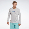 Reebok Men Activchill Long-Sleeve Top Athlete Sweatshirt- Grey