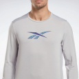 Reebok Men Activchill Long-Sleeve Top Athlete Sweatshirt- Grey