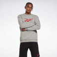 Reebok Men's Identity Fleece Crew Sweatshirt- Grey