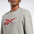 Reebok Men's Identity Fleece Crew Sweatshirt- Grey