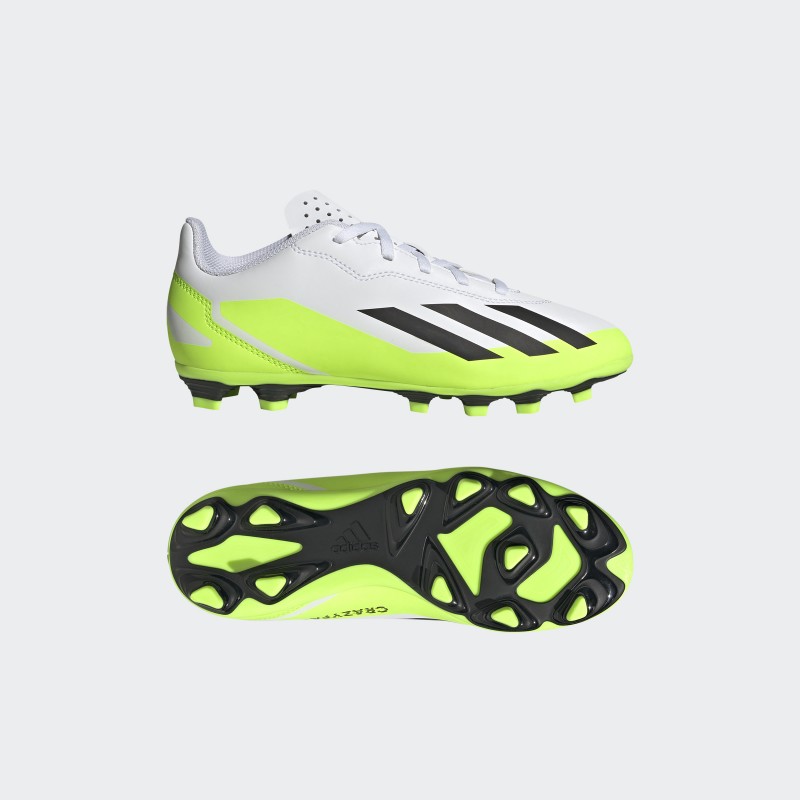 Adidas Kids X Crazyfast.4 Flexible Ground Boots - White