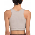 Reebok Womens' Studio Rib Crop Ash Bra