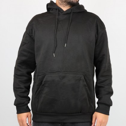 هودي بأكمام طويلة للرجال لون أسود
